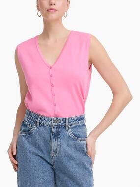 NEW ICHI luls sleeveless cardigan in wild orchid